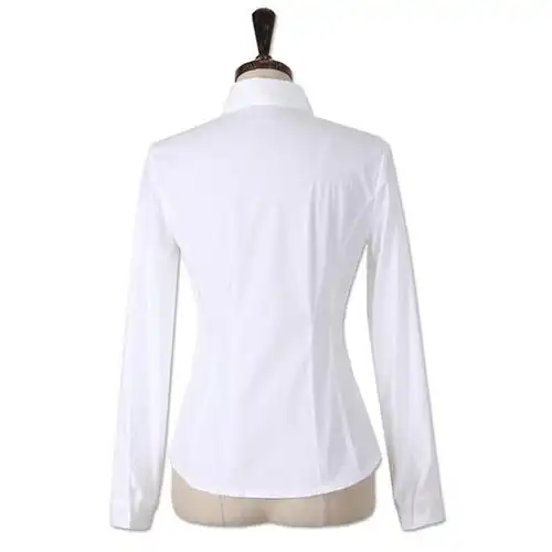 韩版原白色女衬衣背面图片