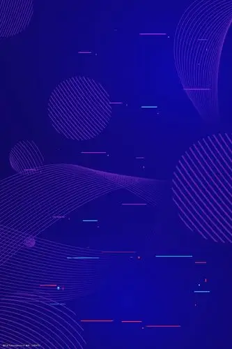 线条艺术蓝色商务抖音故障风海报