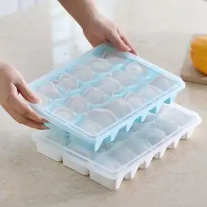 速冻饺子盒厨房混沌饺子保鲜盒冰箱分格收纳盒塑料水饺托盘 2个装