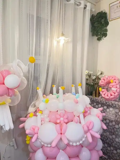 生日气球蛋糕开心的像小孩#生日布置 #生日聚会 #惊喜布置 #气球布置