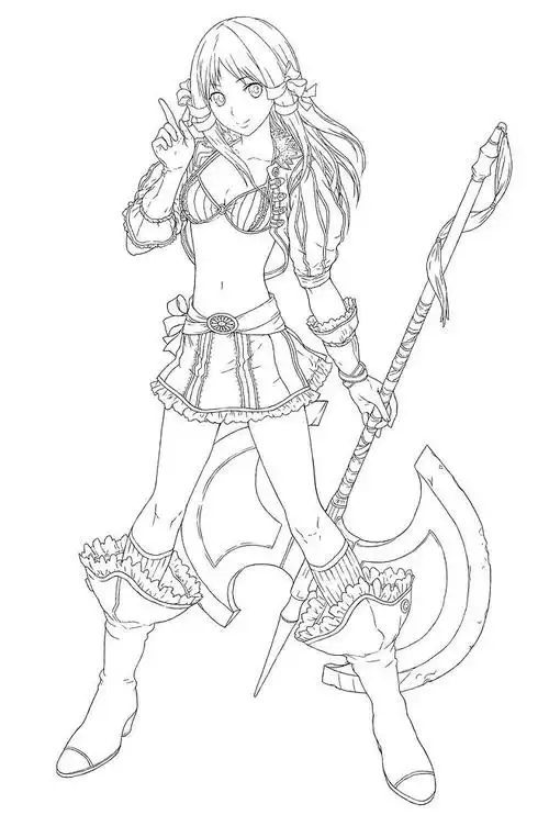 线稿全身漫画卡通人物绘画