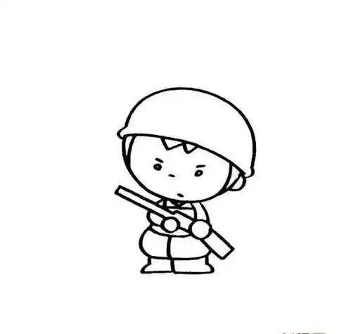 高清小兵卡通图片军人敬礼图片简笔画简笔画-如何画q版士兵头像的简