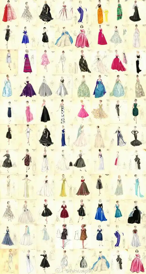 设计,女装,插画,手稿各式裙子