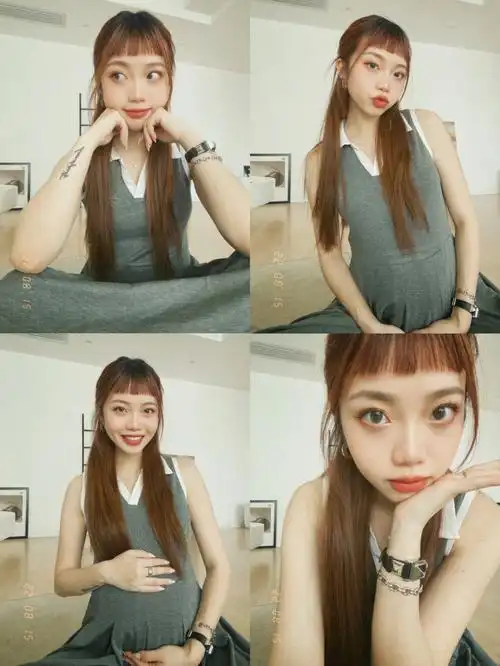 很突然～还不知道自己怀孕时,以为只是有点感冒不舒服,还去染了个头发