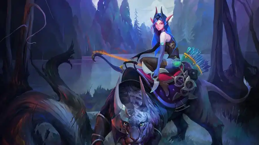 壁纸 老虎,女孩,dota 2,艺术图片