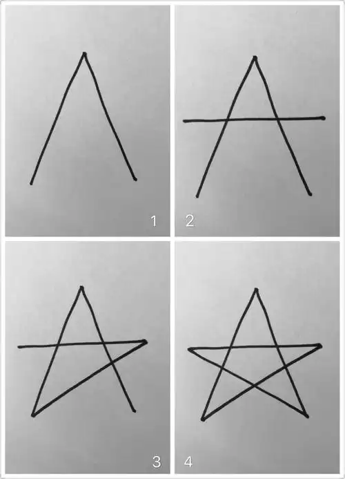 五角星画法步骤,  回家记得练习喔