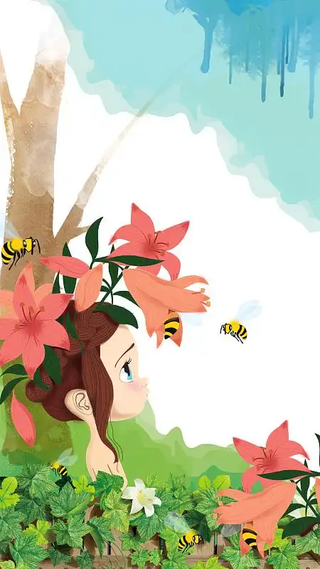 手绘春花春景h5背景