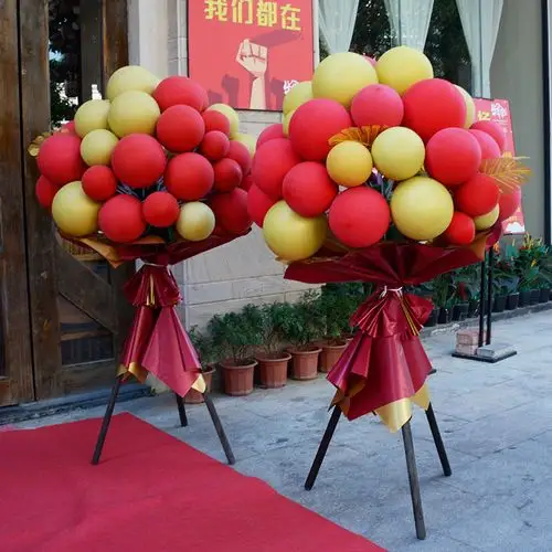 网红店铺开业气球花篮门口气氛装饰公司派对店庆气球