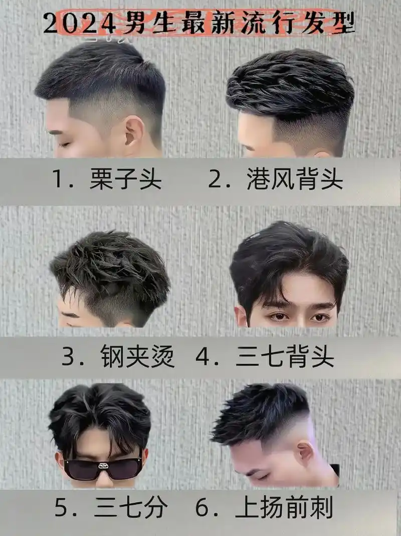 2024男生最新流行发型,你喜欢哪个?#男士发型干净有精神  - 抖音