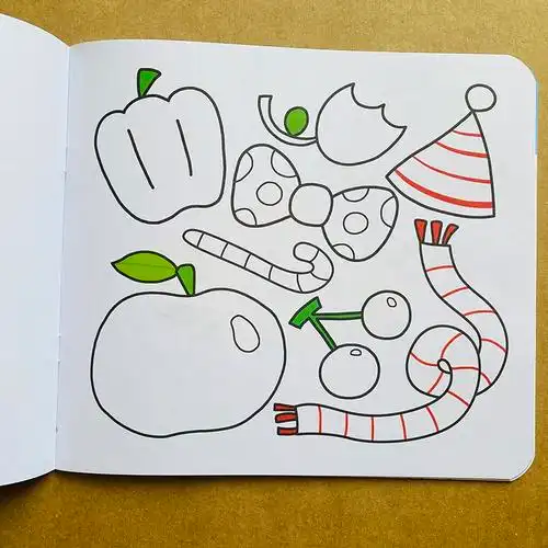 《开发智力的涂色书小孩学画画绘画启蒙简单图案画册涂色书幼儿园小班