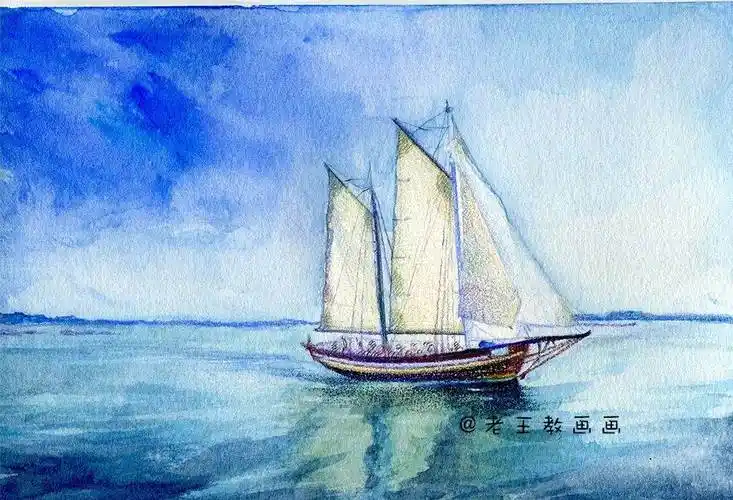 海洋水彩画教程 海水画法水彩简单
