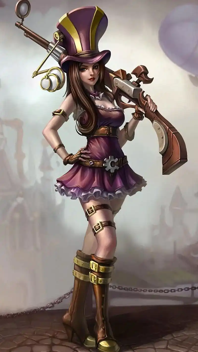 英雄联盟皮城女警凯特琳老版原画手机壁纸 #高清壁纸 #送你一 - 抖音