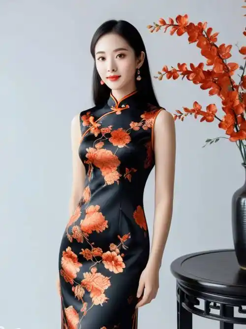 旗袍轻语:古韵流转的东方之美_女子_带着_自然