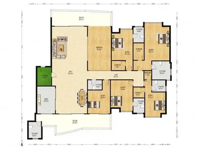 华标峰湖御境带泳池豪装大平层全新未住高层望小蛮腰