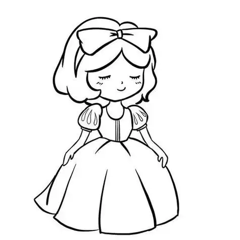 简单易画美丽卡通公主简笔画画法小公主简笔画一组可爱的小公主儿童画