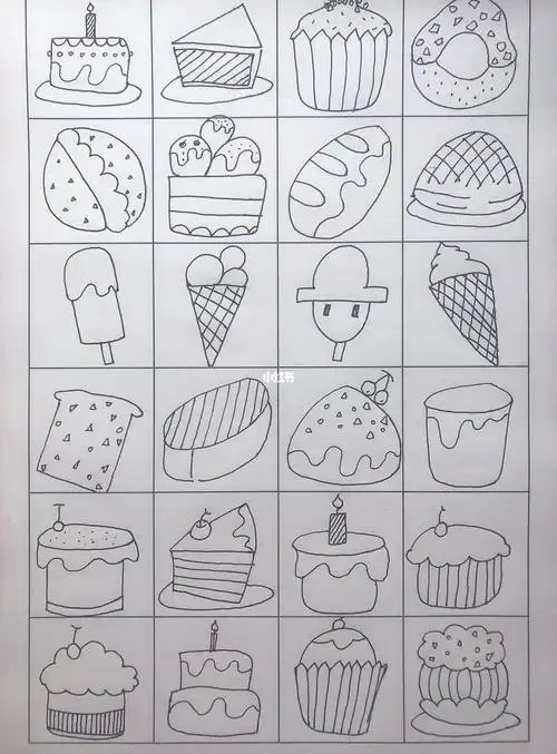 简笔画甜点