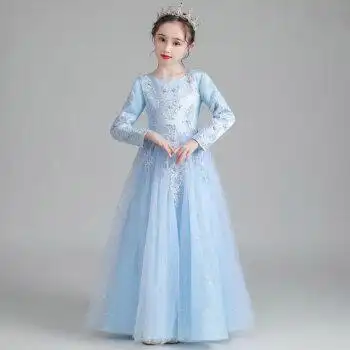 汉立儿童礼服花童女主持人服装钢琴演出服小学生表演服装女童秋冬款春