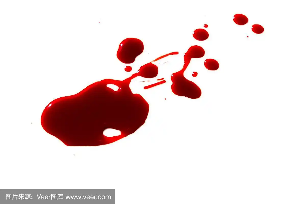 血滴在白色的背景上
