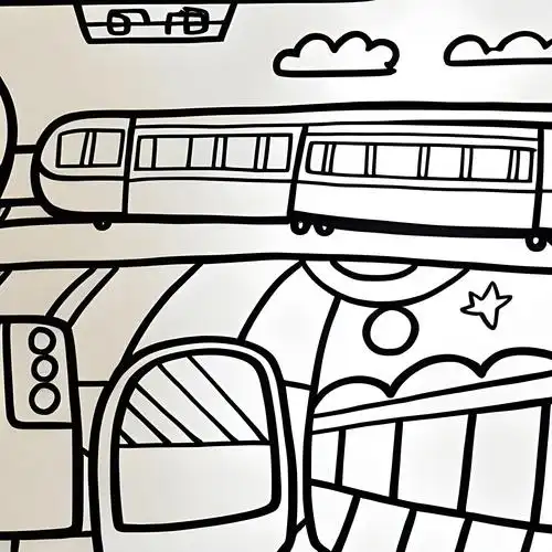 地铁简笔画 儿童画