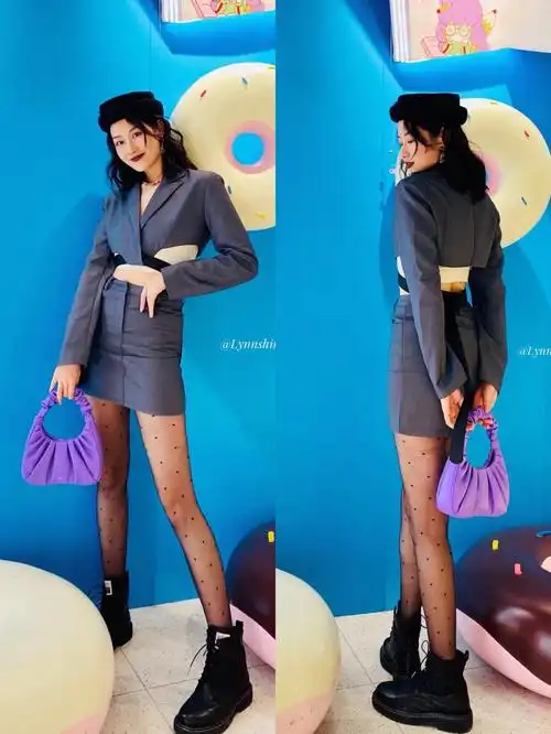 180高妹穿搭巴黎chicgirl秋冬斩男西装裙