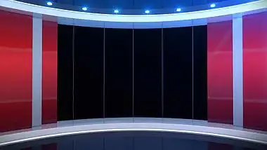 红色新闻背景演播厅ae模板虚拟演播室视频素材视频的预览图