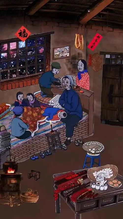 童年#怀旧小时候过年没有电视机,一家人在一起聊天包饺子,听着外玫哪