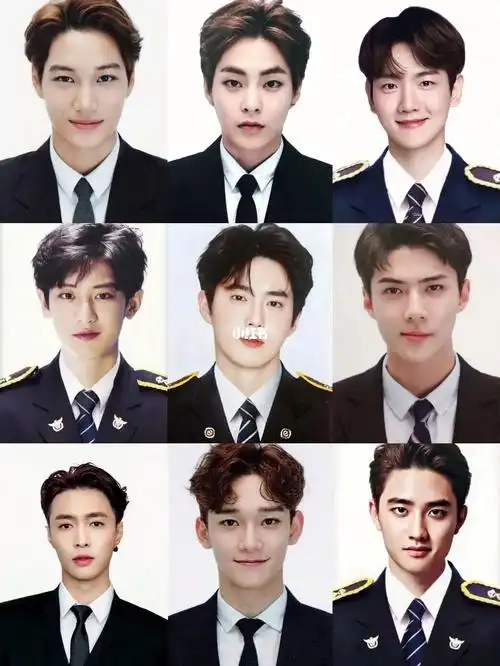 kpop  #exo  #证件照  #金俊勉  #金珉锡  #边伯贤  #朴灿烈  #吴