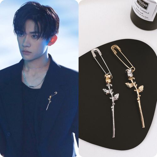 易烊千玺徽章小王子的玫瑰花胸针男西装潮流配饰高档胸花别针大气