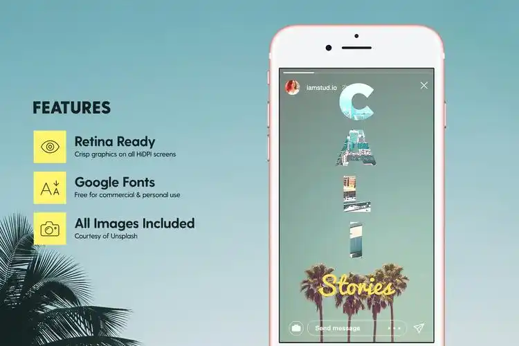 新媒体社交instagram的海报模板.psd素材下载