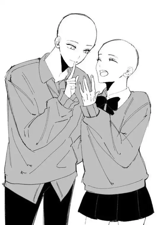 双人绘画模板绘画素材.#绘画素材 #线稿 #板绘 #插画 # - 抖音