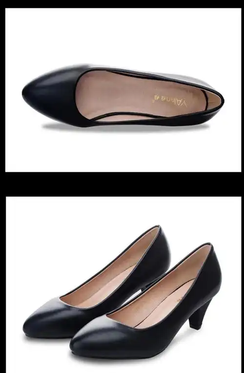 高铁乘务员制服鞋高跟鞋空姐皮鞋通勤女工装浅口简约服务员面试礼仪鞋