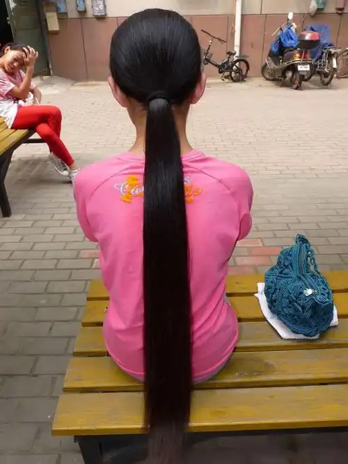 剪下初中女生乌黑均匀长发-戈壁落日072#(33)