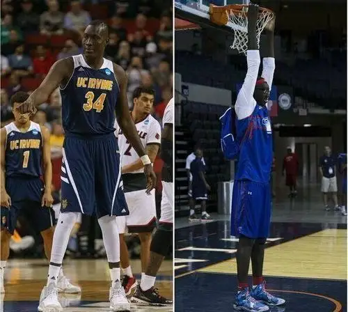 站着扣篮的7大"怪物":博班让对手仰望,2米36在野球场就是巨人