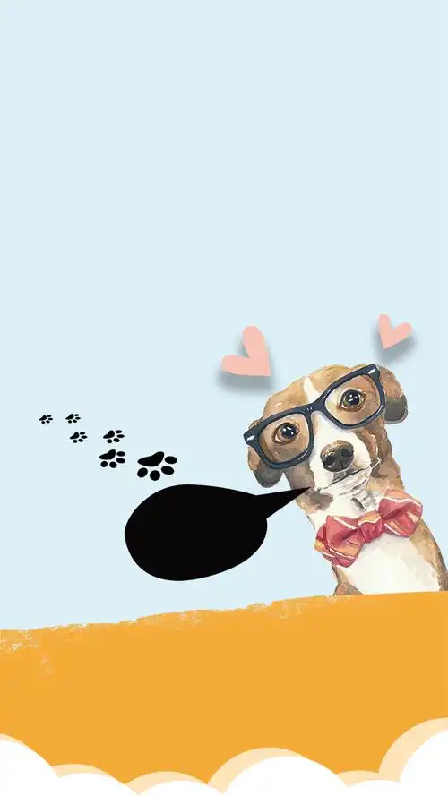 手绘萌宠领养海报h5背景psd分层下载