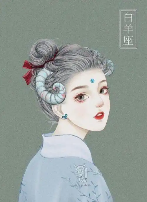 12星座 公主 古装美女图片(画师将12星座画成古风美少女)_可可情感网