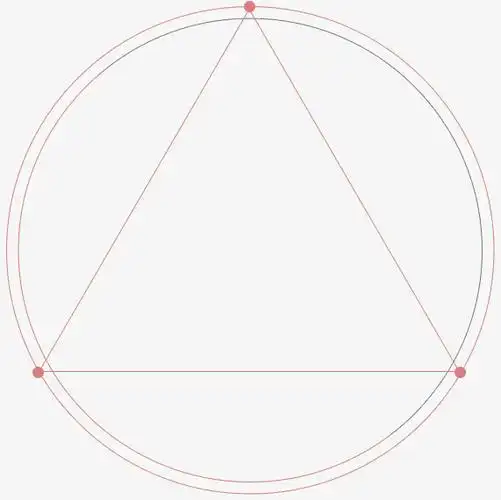 红色简约圆圈三角形边框纹理