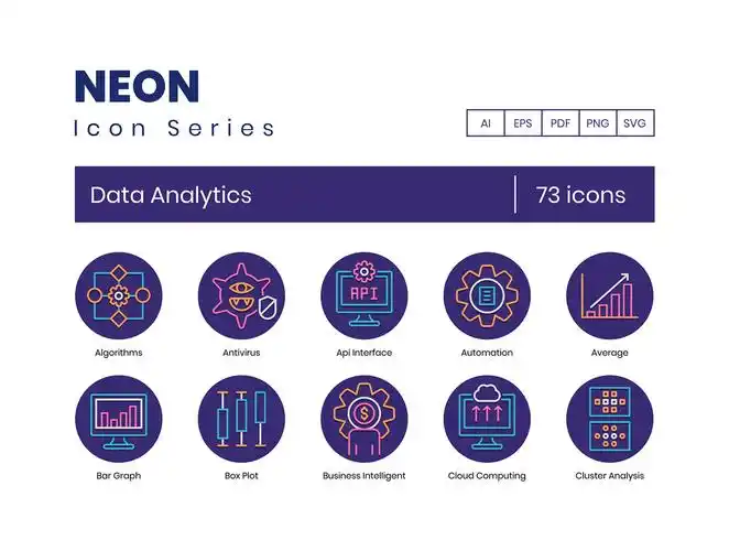 73个大数据分析图标集icon.psd&ai素材下载_ui社