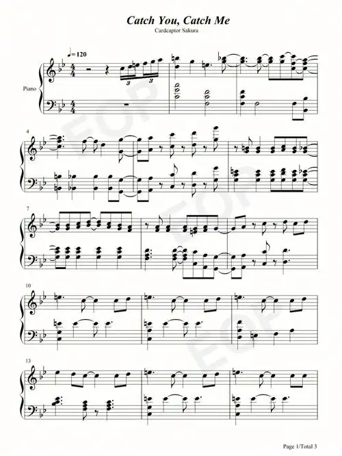 钢琴谱catchyoucatchme