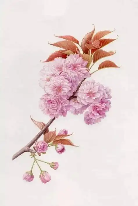 彩铅画樱花彩铅画樱花树