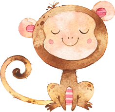 手绘水彩可爱卡通儿童热带动物水果树叶图案png免抠图片素材