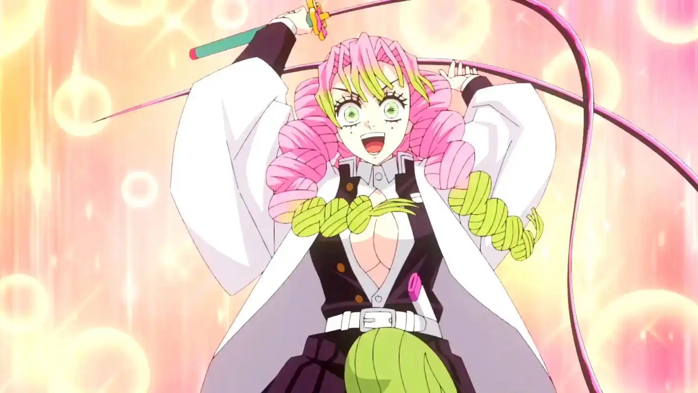 动画《鬼灭之刃》!"恋柱"蜜璃是怎样把刀收入刀鞘的.