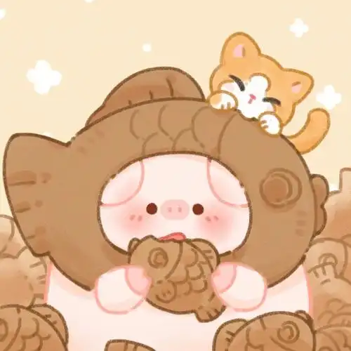 鱼和小熊屁可猪情侣头像