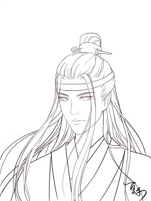 参考人设画线稿