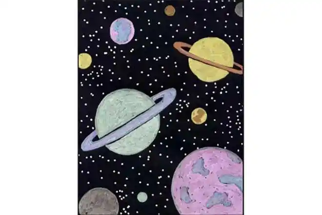 怎么教孩子简单画外太空星球简笔画步骤图解