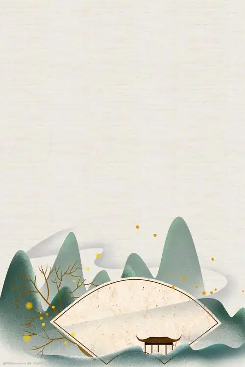 古典中国山水边框电商淘宝背景h5背景