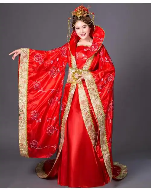 【唐朝皇后服装】古装皇后贵妃广袖大拖尾汉服新娘婚礼嫁衣影视楼舞台