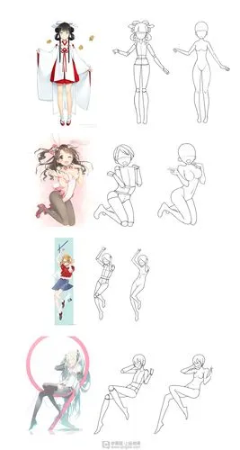 日系人体比例练习动漫人物入门训练