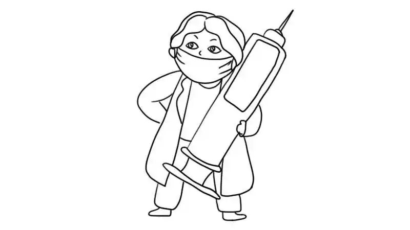 抗病毒医生简笔画画法