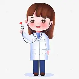 卡通可爱抗疫女医生听诊