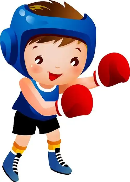 戴拳击手套的男孩图片
